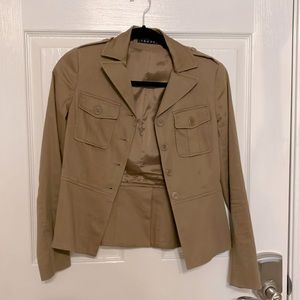 Theory Dark Khaki Stretch Blazer Sz S